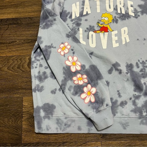 Lisa Simpson Nature Lover Graphic Sweatshirt - Blue Tie-Dye Size XL - Picture 6 of 6